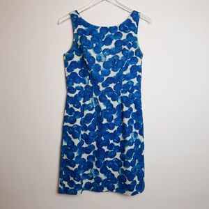 Blue Floral TABITHA Summer Sheath Dress, Sz 6